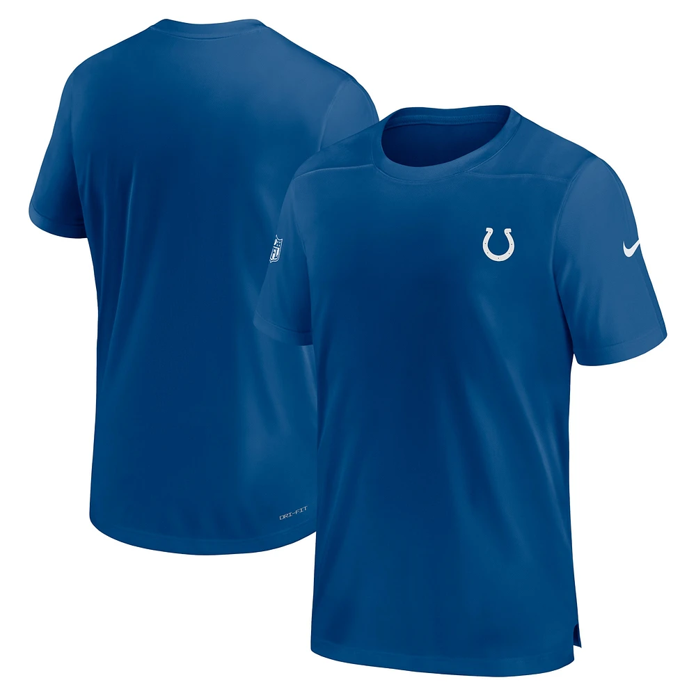 T-shirt Nike Royal Indianapolis Colts Sideline Coach Performance pour homme