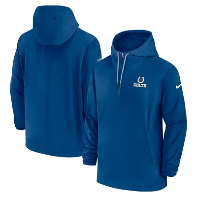 Sweat à capuche demi-zip Nike Royal Indianapolis Colts Sideline pour Homme