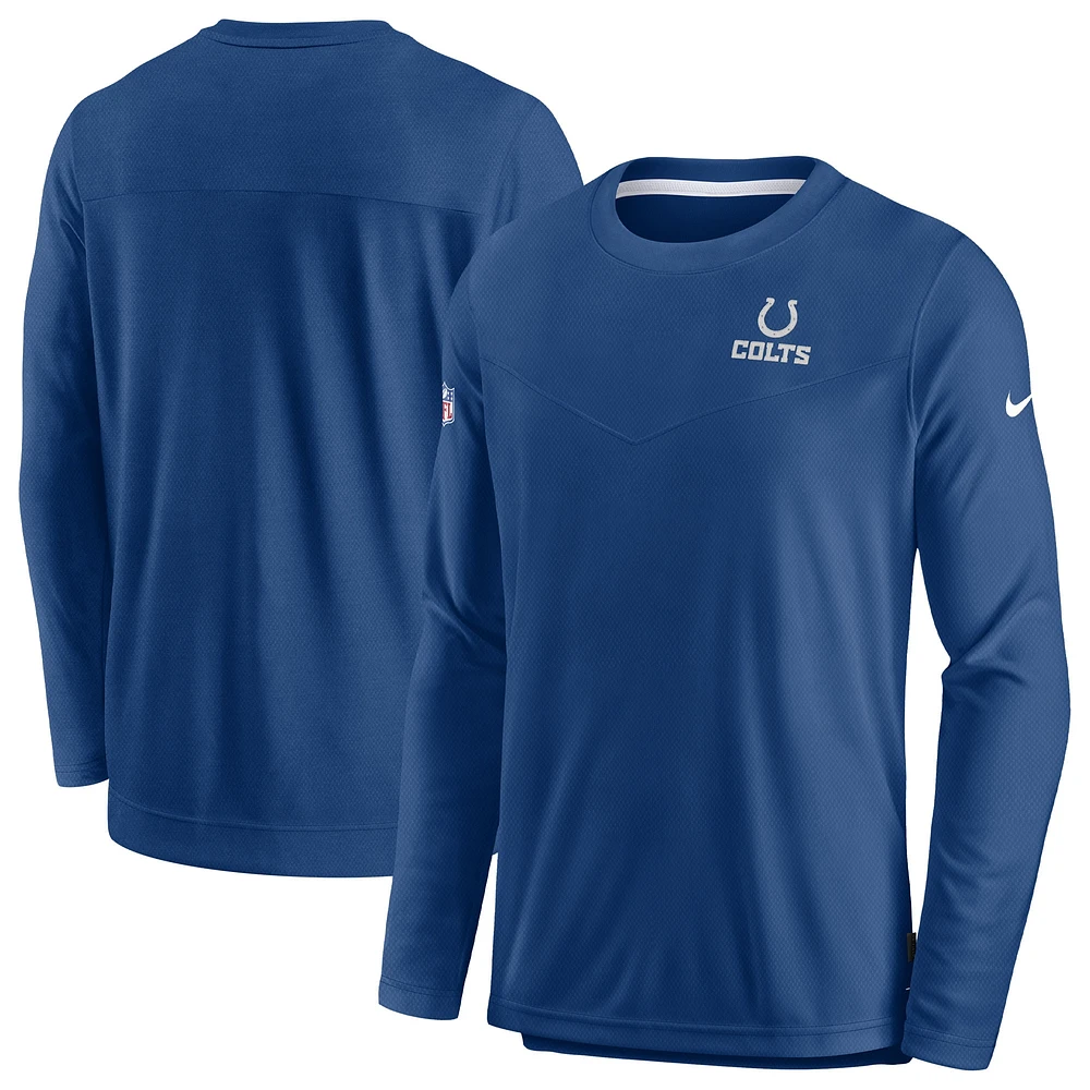 Sweat-shirt Nike Royal Indianapolis Colts Sideline Lockup Performance pour homme