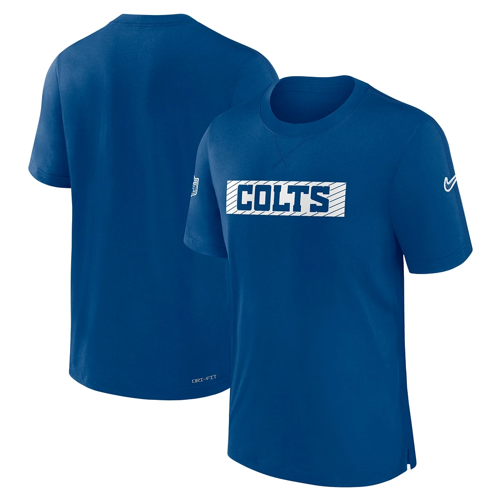 T-shirt Nike Royal Indianapolis Colts Sideline Player Performance pour homme