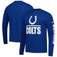 T-shirt à manches longues Nike Royal Indianapolis Colts Split Local pour homme