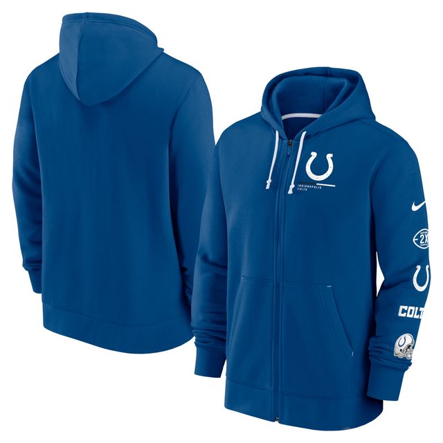 Sweat à capuche entièrement zippé Nike Royal Indianapolis Colts Surrey pour Homme