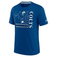 Men's Nike Royal Indianapolis Colts Wordmark Logo Tri-Blend T-Shirt