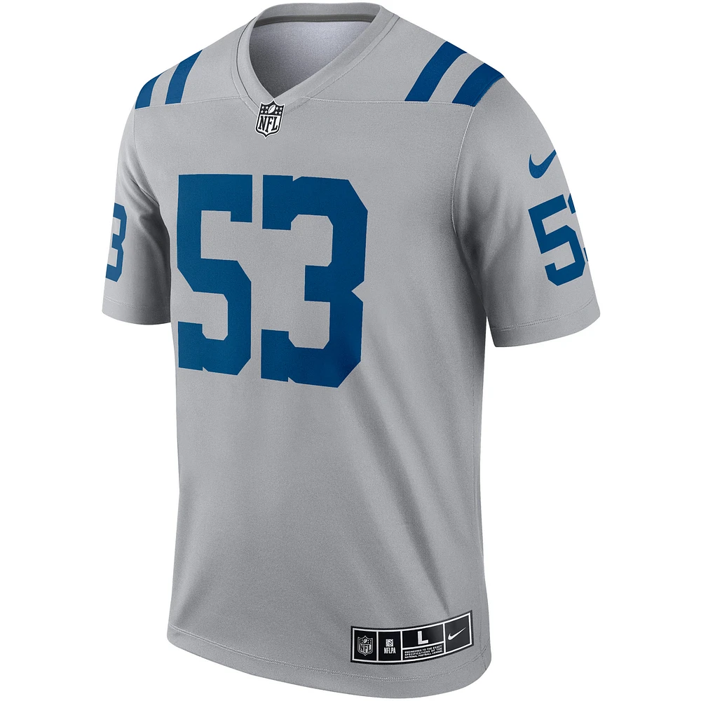 Men's Nike Shaquille Leonard  Gray Indianapolis Colts Inverted Legend Player Performance Top