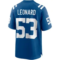 Maillot de joueur match Nike Shaquille Leonard Royal Indianapolis Colts pour homme