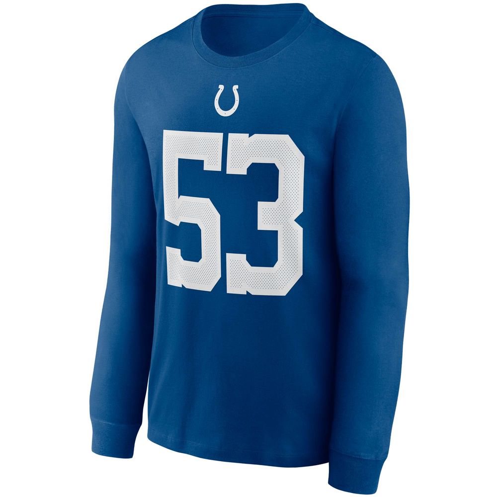 Men's Nike Shaquille Leonard Royal Indianapolis Colts Player Name & Number Long Sleeve T-Shirt