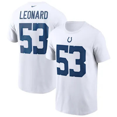 Nike Men's Darius Leonard Royal Indianapolis Colts Player Name and Number  Long Sleeve T-shirt