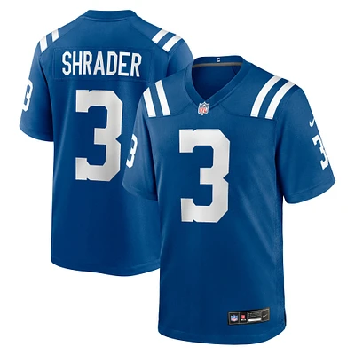 Maillot Nike Spencer Shrader Royal pour homme des Indianapolis Colts
