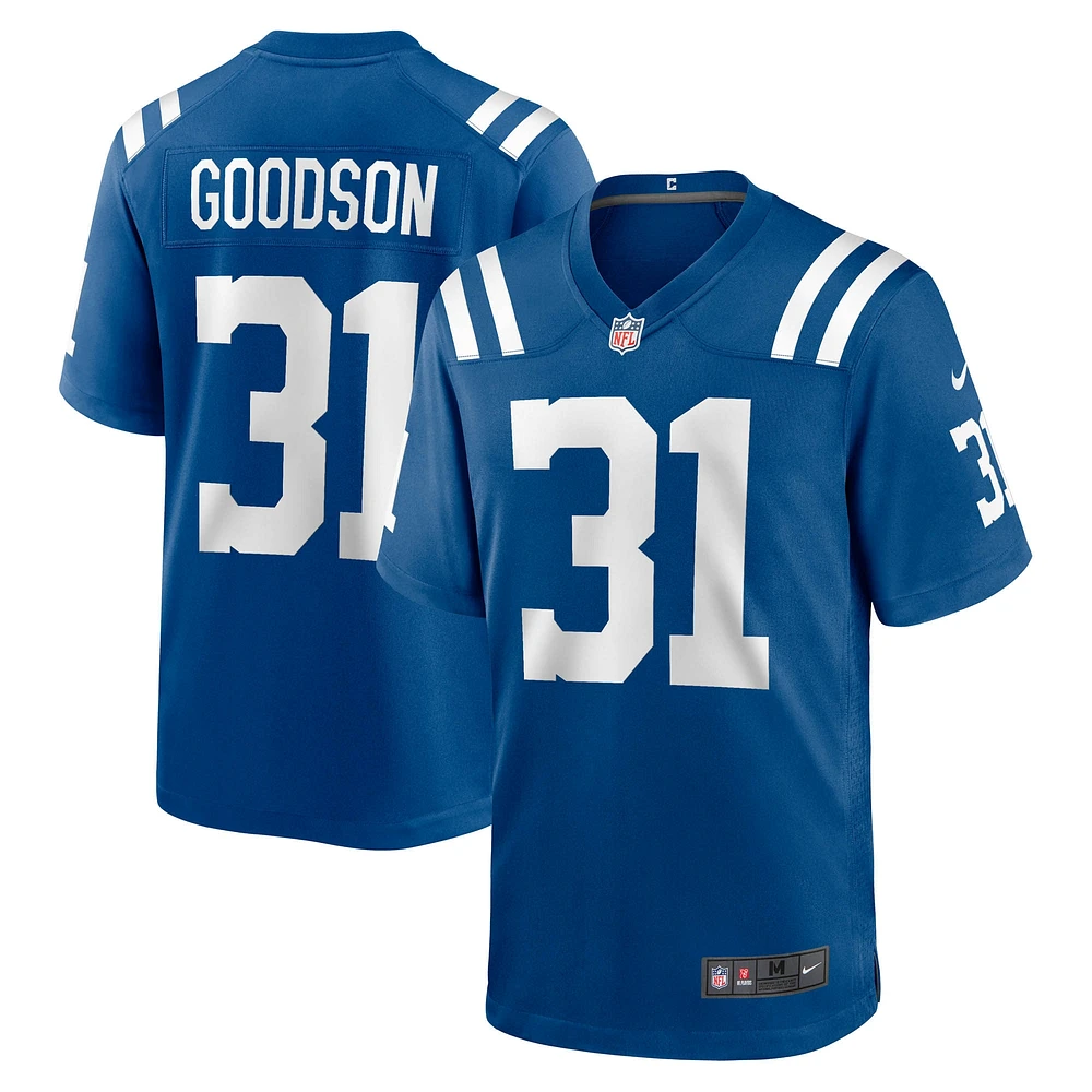 Maillot de match Nike Tyler Goodson Royal Indianapolis Colts pour homme