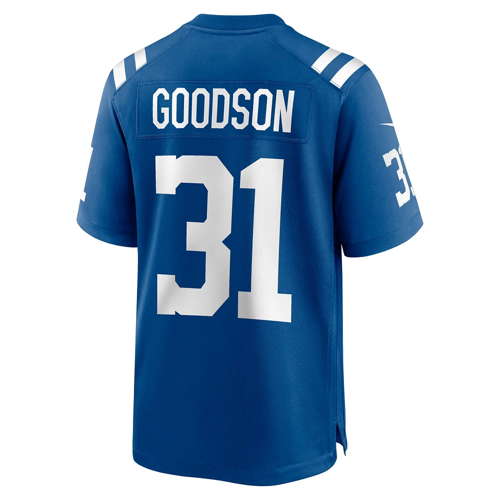 Maillot de match Nike Tyler Goodson Royal Indianapolis Colts pour homme