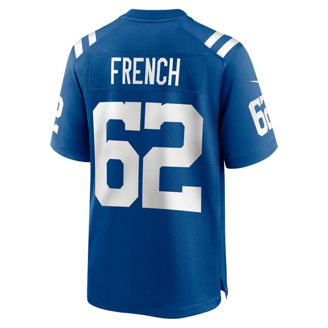 Maillot de joueur match Nike Wesley French Royal Indianapolis Colts pour homme