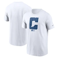 T-shirt essentiel délavé Nike pour hommes, blanc, Indianapolis Colts