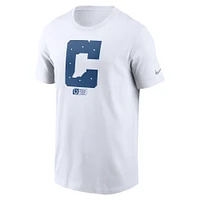 T-shirt essentiel délavé Nike pour hommes, blanc, Indianapolis Colts