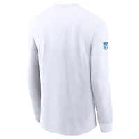 T-shirt Nike à manches longues pour hommes, blanc, Indianapolis Colts Sideline Performance