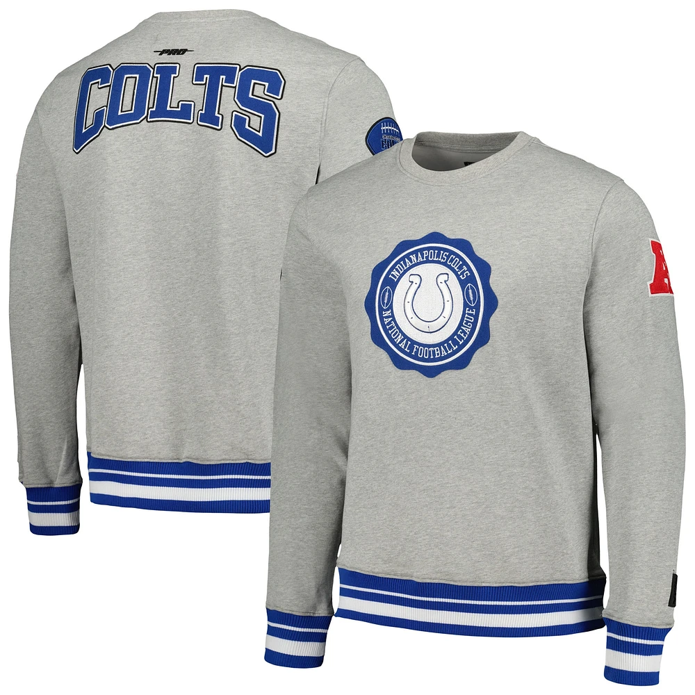 Sweat à capuche Pro Standard Indianapolis Colts Crest Emblem gris chiné pour homme