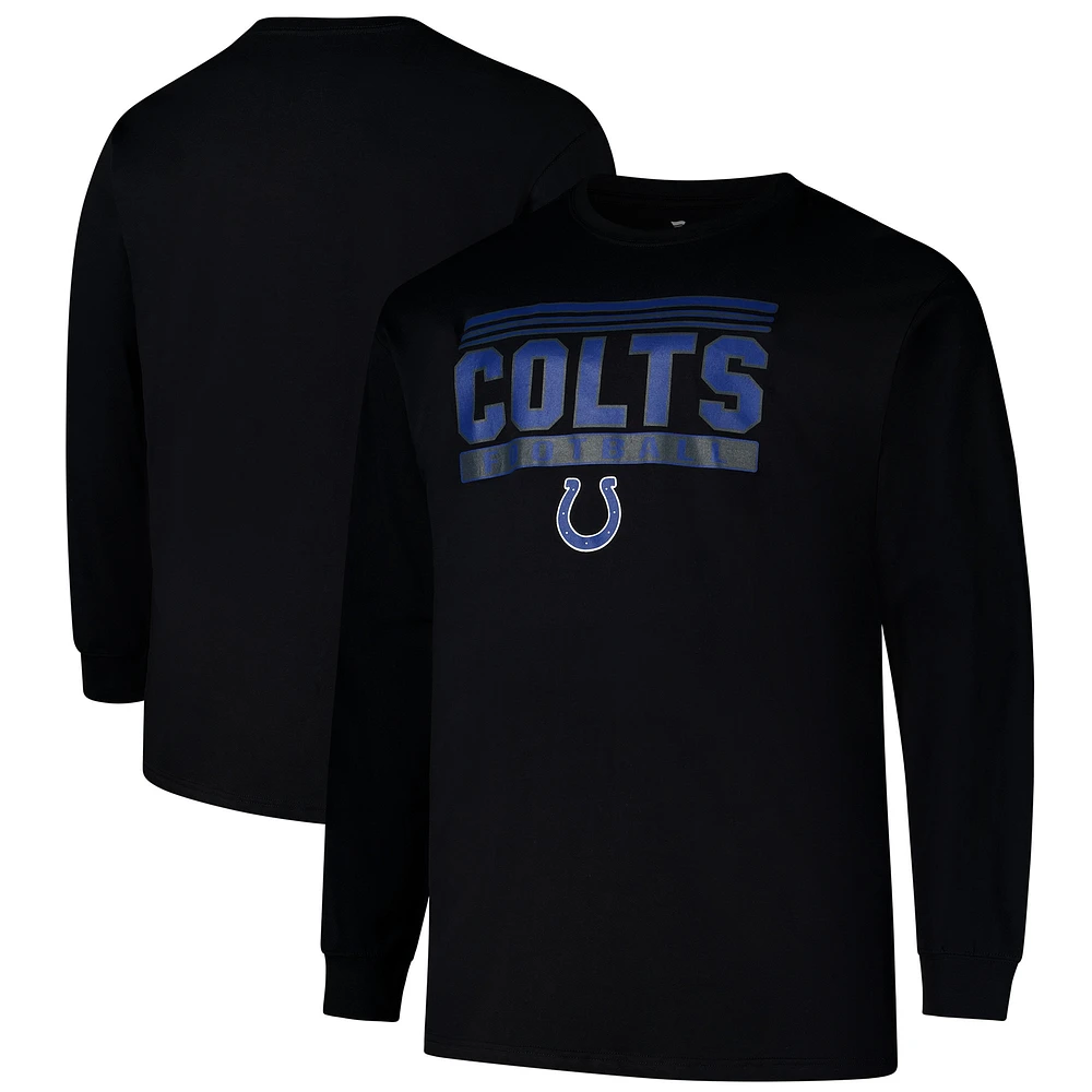 Men's Profile  Black Indianapolis Colts Big & Tall Pop Long Sleeve T-Shirt