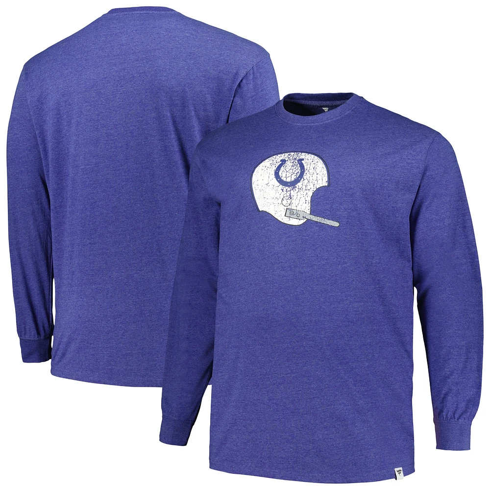 T-shirt à manches longues pour hommes Profile Heather Royal Indianapolis Colts Big & Tall