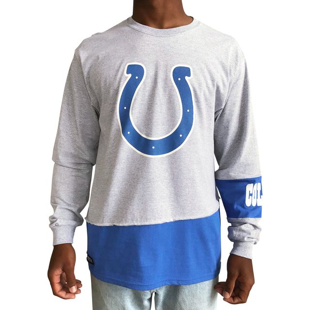 Refried Apparel Gris/Royal Indianapolis Colts T-shirt à manches longues angle recyclé durable pour homme