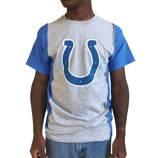 T-shirt Refried Vêtements Gris/Royal Indianapolis Colts pour hommes, fendu durable