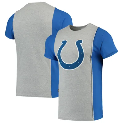 Men's Refried Apparel Gray/Royal Indianapolis Colts Sustainable Upcycled Split T-Shirt