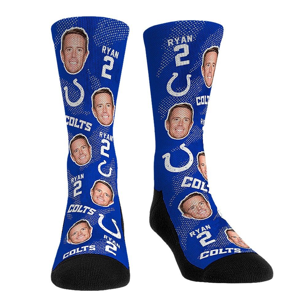 Men's Rock 'Em Socks Matt Ryan Indianapolis Colts Team Football Guy Crew Socks