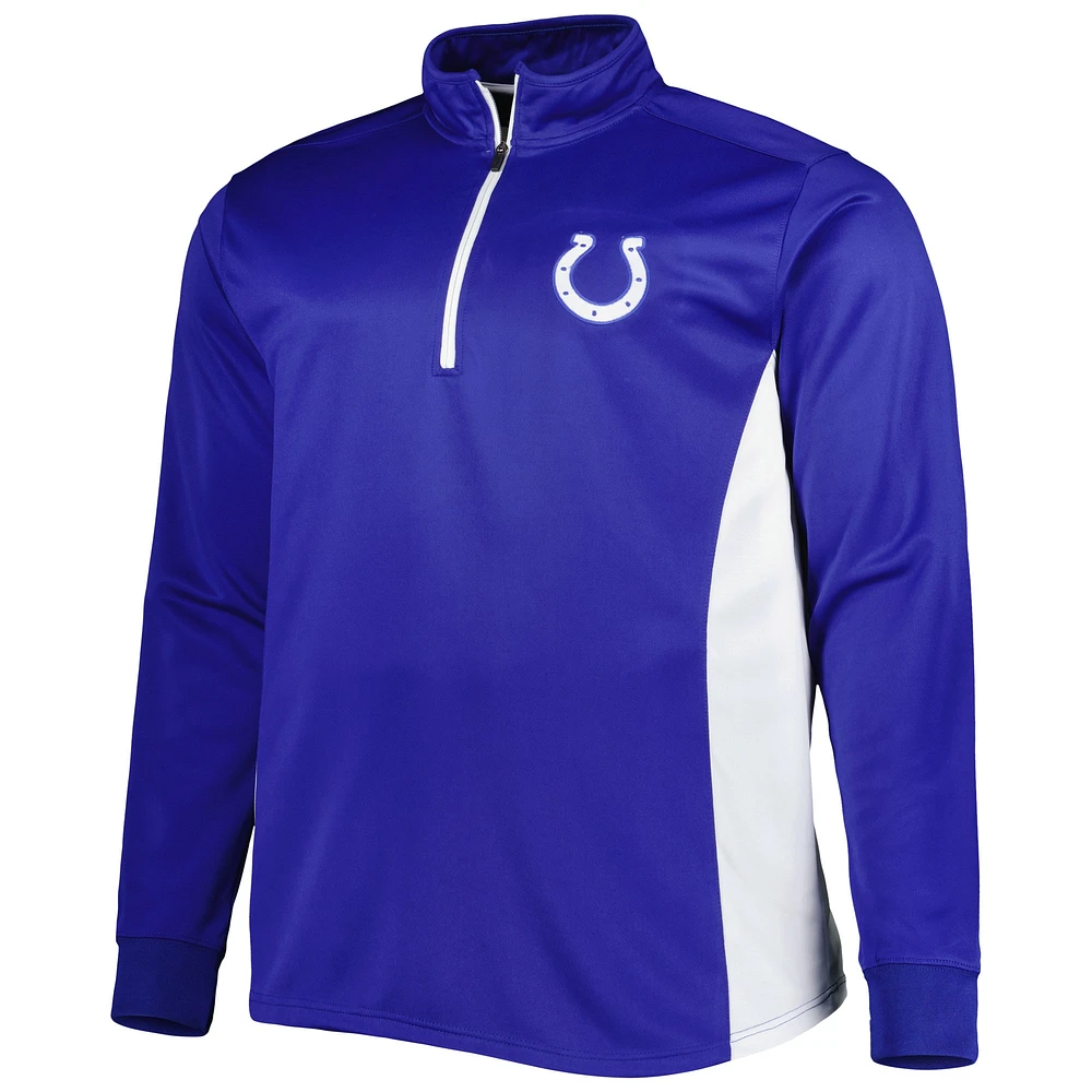 Men's Royal Indianapolis Colts Big & Tall Quarter-Zip Top