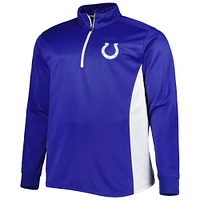 Men's Royal Indianapolis Colts Big & Tall Quarter-Zip Top