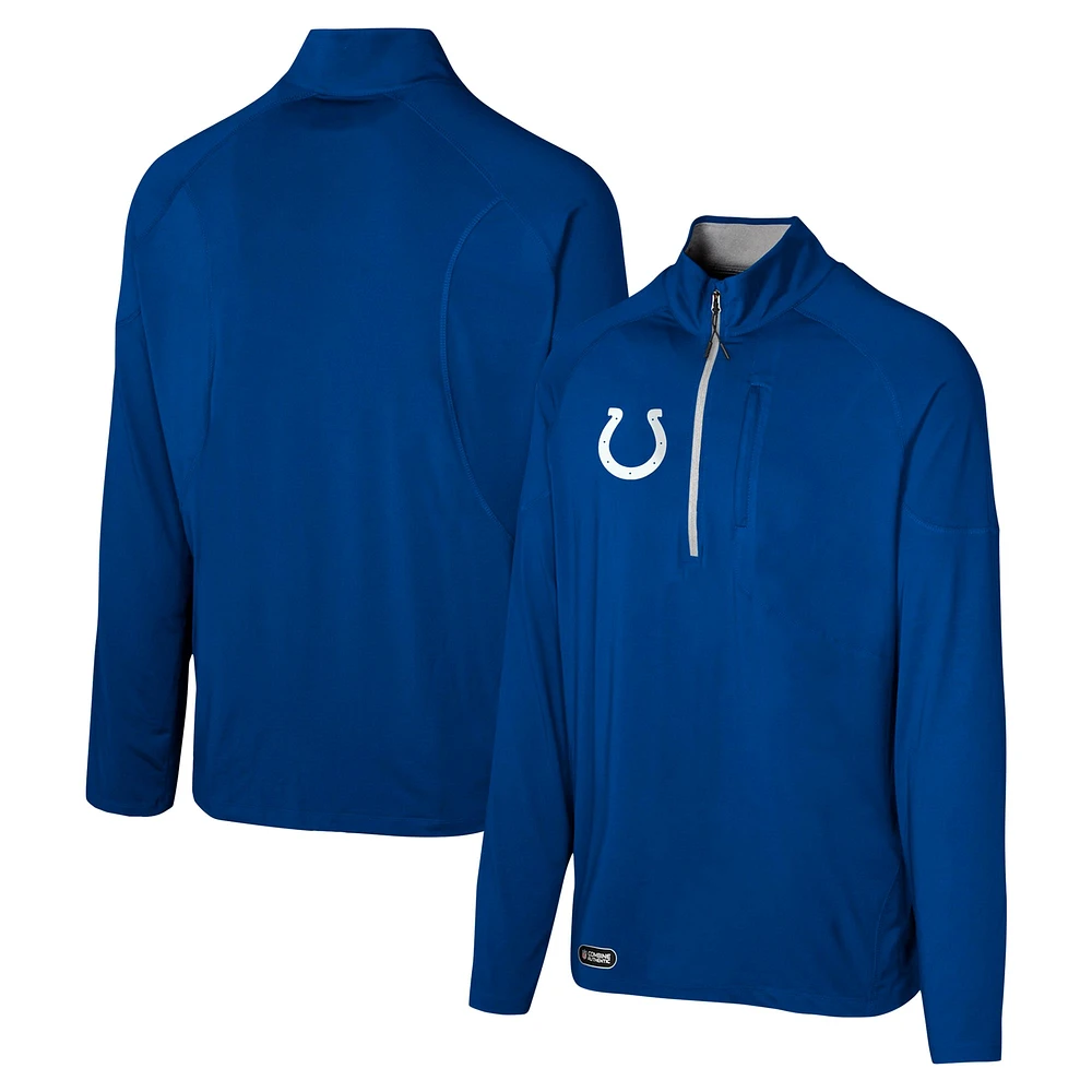 Men's Royal Indianapolis Colts Grind Iron Quarter-Zip Top