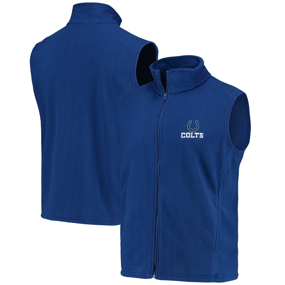 Gilet entièrement zippé en polaire Houston des Royal Indianapolis Colts pour homme