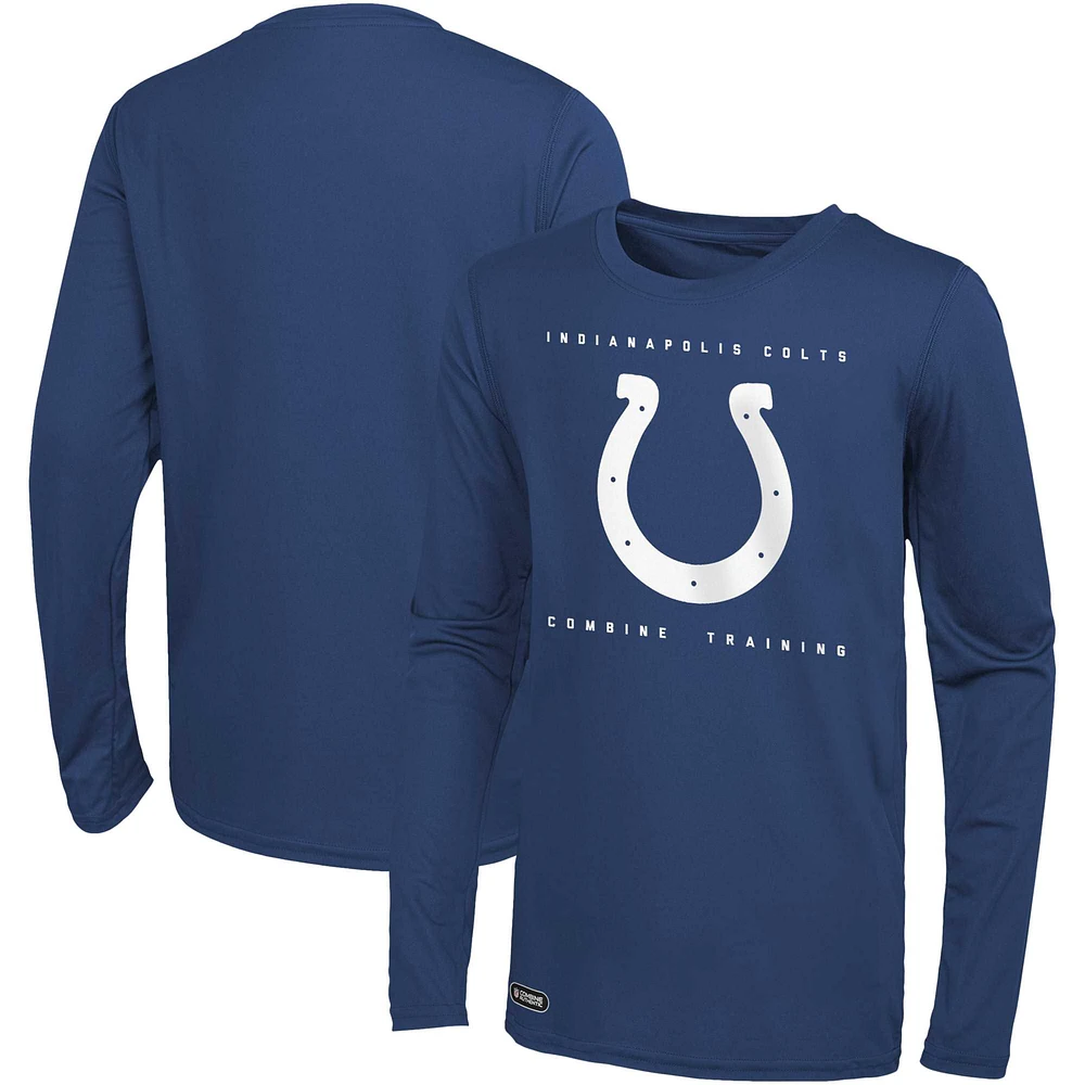 T-shirt à manches longues pour hommes des Royal Indianapolis Colts Side Drill