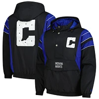 Men's Starter Black Indianapolis Colts Half-Zip Hoodie Jacket