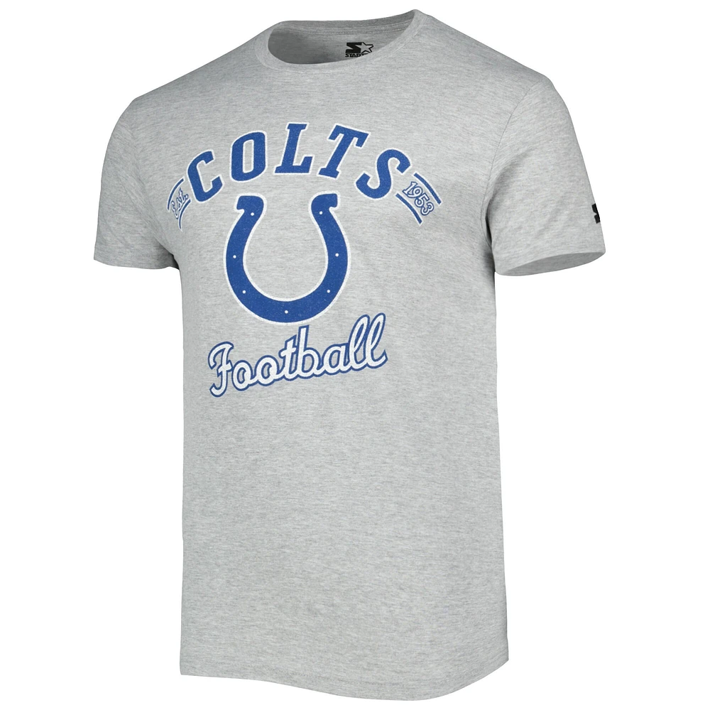 T-shirt Starter gris chiné Indianapolis Colts Prime Time pour homme