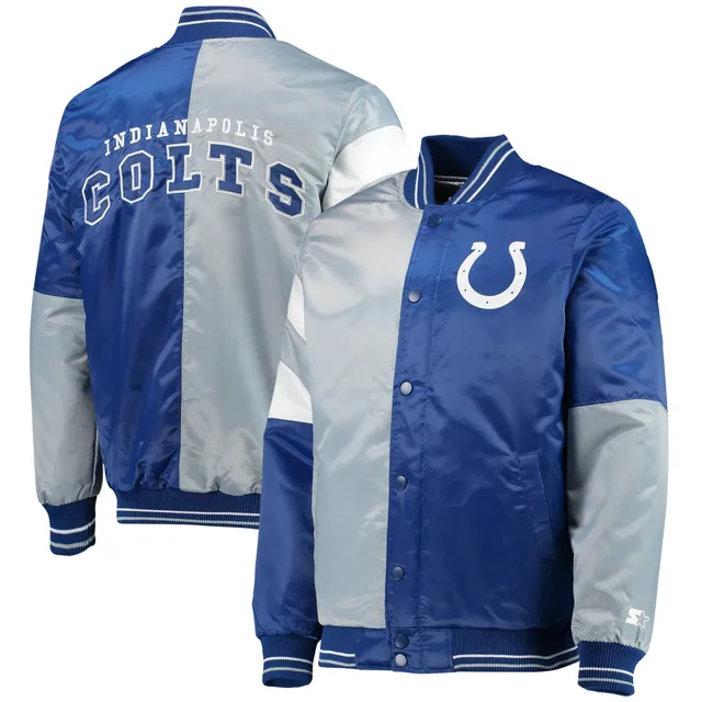 Lids New York Giants Starter Thursday Night Gridiron Half-Zip Hooded Jacket  - White/Royal