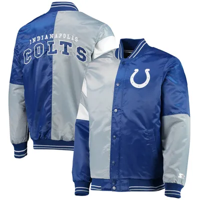 Indianapolis Colts Starter Leader Varsity Satin Full-Snap Jacket - Royal/Gray