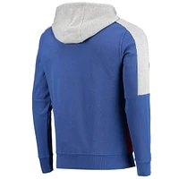 Men's Starter Royal/Gray Indianapolis Colts Playoffs Color Block Full-Zip Hoodie