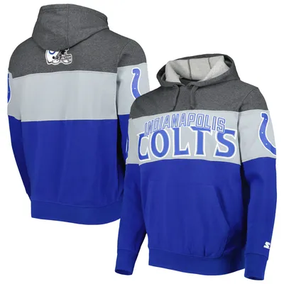 Indianapolis Colts Starter Extreme Pullover Hoodie - Royal/Heather Charcoal