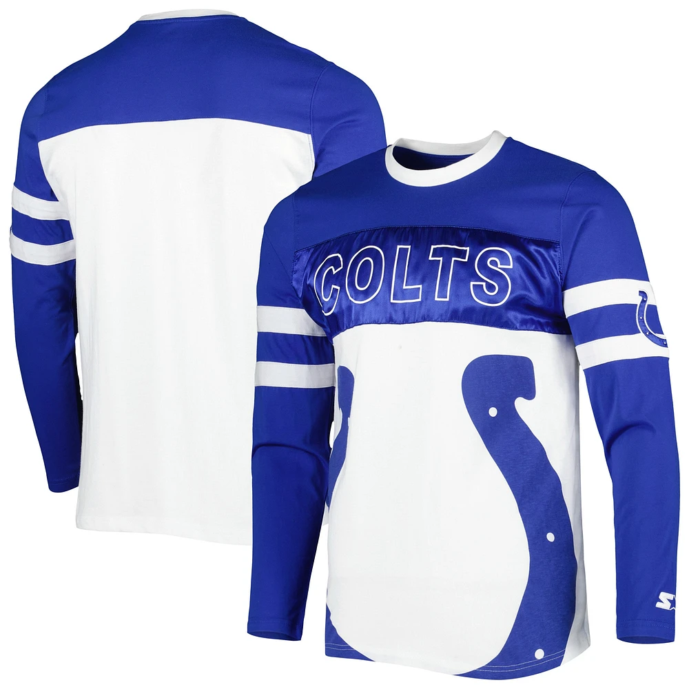 T-shirt à manches longues Starter Royal/White des Colts d'Indianapolis pour homme