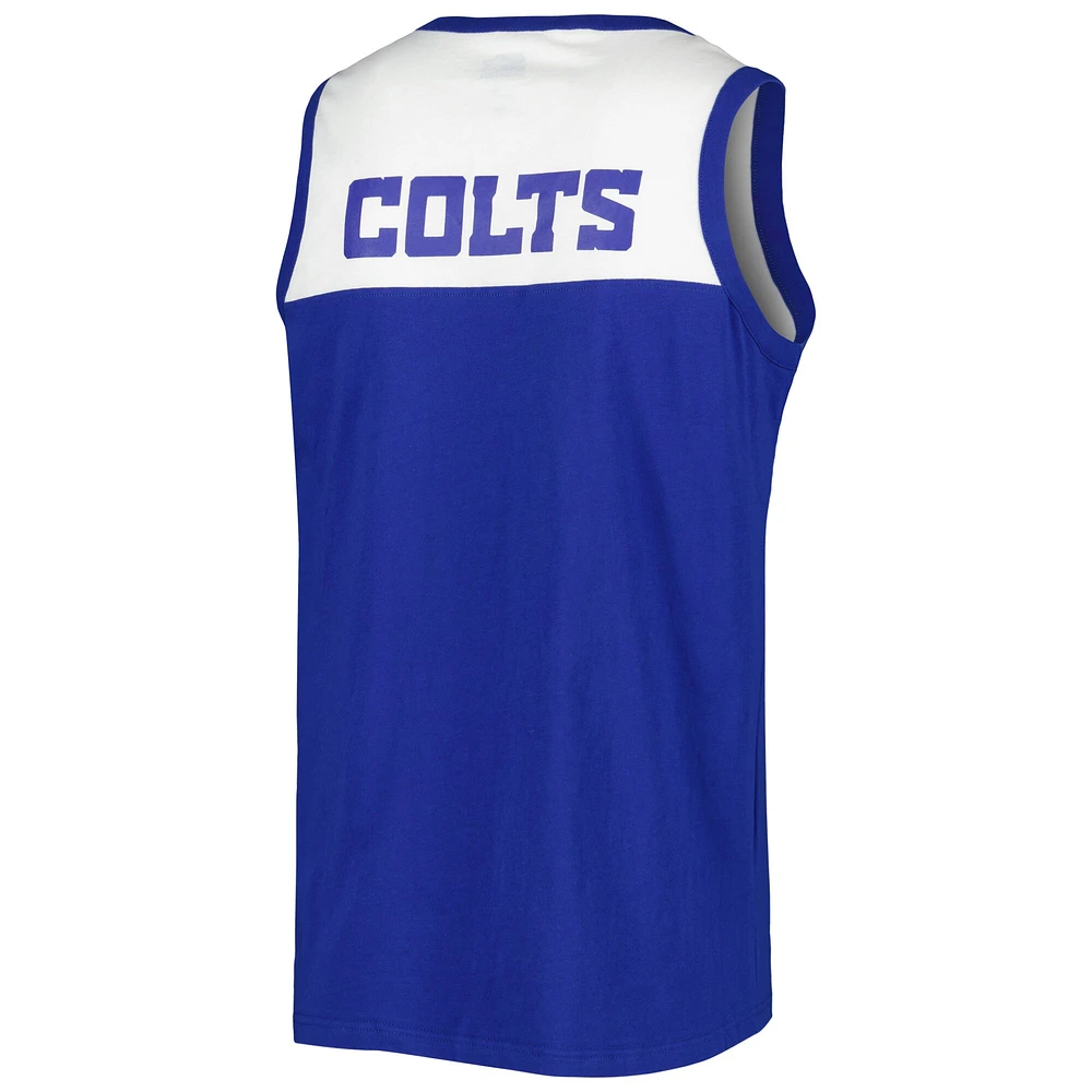 Men's Starter Royal/White Indianapolis Colts Logo Touchdown Fashion Tank Top