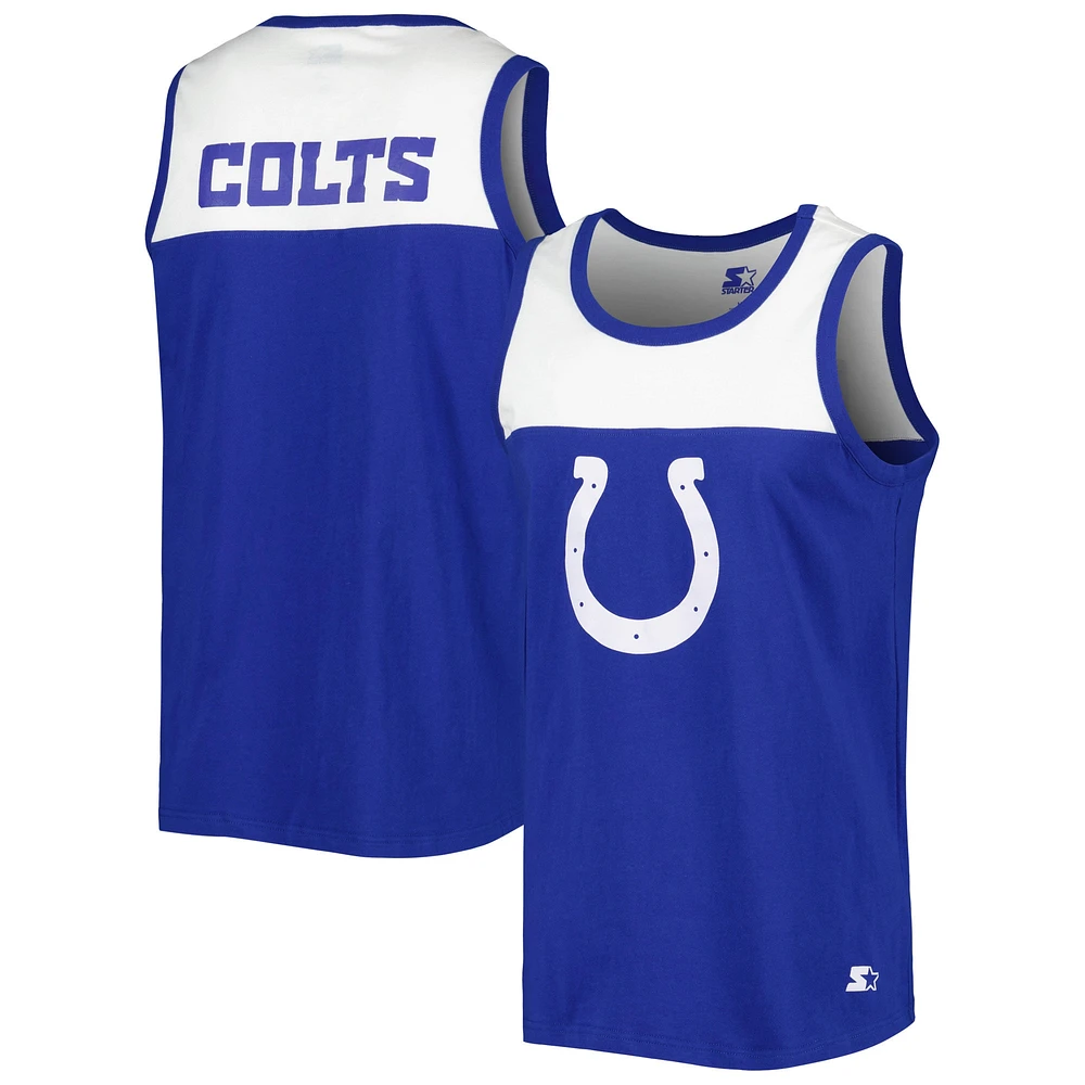 Débardeur Starter Royal/Blanc Indianapolis Colts Logo Touchdown pour homme