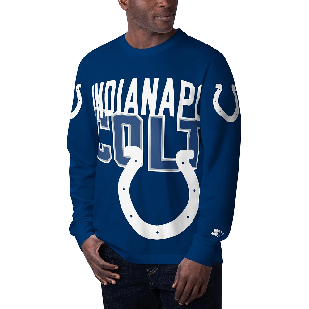 T-shirt à manches longues Starter Royal Indianapolis Colts Clutch Hit pour homme