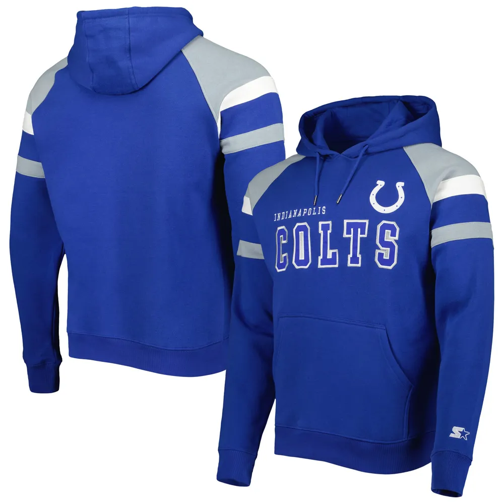 Youth Indianapolis Colts Royal Color Block Raglan Pullover Hoodie