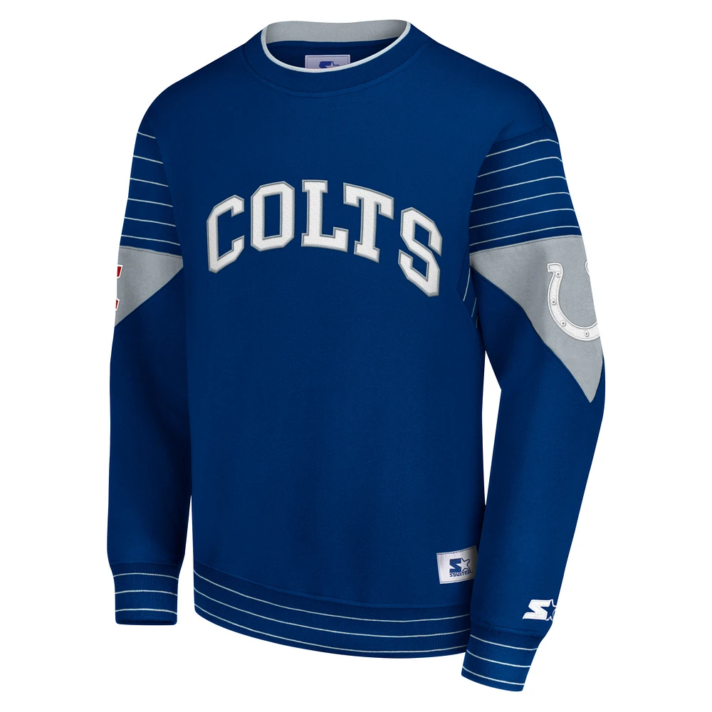 Men's Starter Royal Indianapolis Colts Face-Off Pullover Sweatshirt