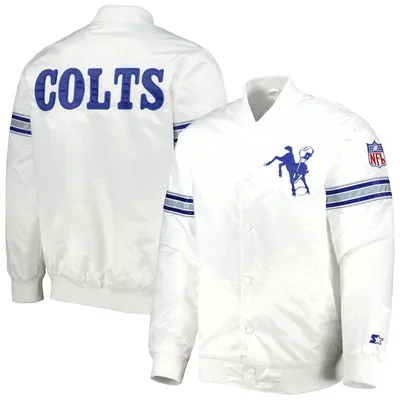 Men's Starter White New York Giants The Power Forward Full-Snap Jacket