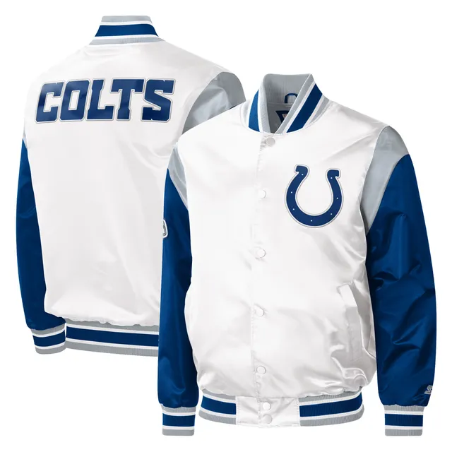 Men's Starter Black Indianapolis Colts Locker Room Satin Varsity