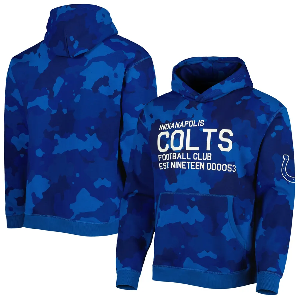 Youth Royal/Heathered Gray Indianapolis Colts Fan Flare Pullover