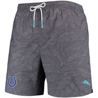 Men's Tommy Bahama Black Indianapolis Colts Naples Layered Leaves Swim Trunks