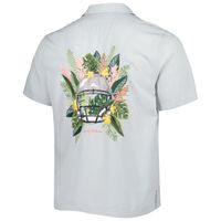 Men's Tommy Bahama Gray Indianapolis Colts Coconut Point Frondly Fan Camp IslandZone Button-Up Shirt