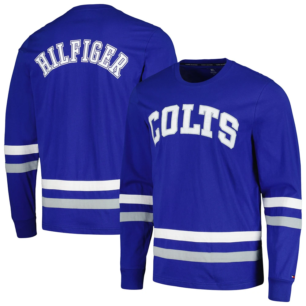 T-shirt à manches longues Tommy Hilfiger Royal/Gris Indianapolis Colts Nolan pour hommes