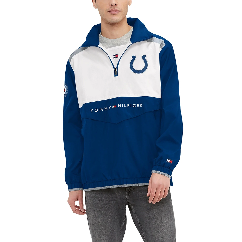 Men's Tommy Hilfiger Royal/White Indianapolis Colts Carter Half-Zip Hooded Top