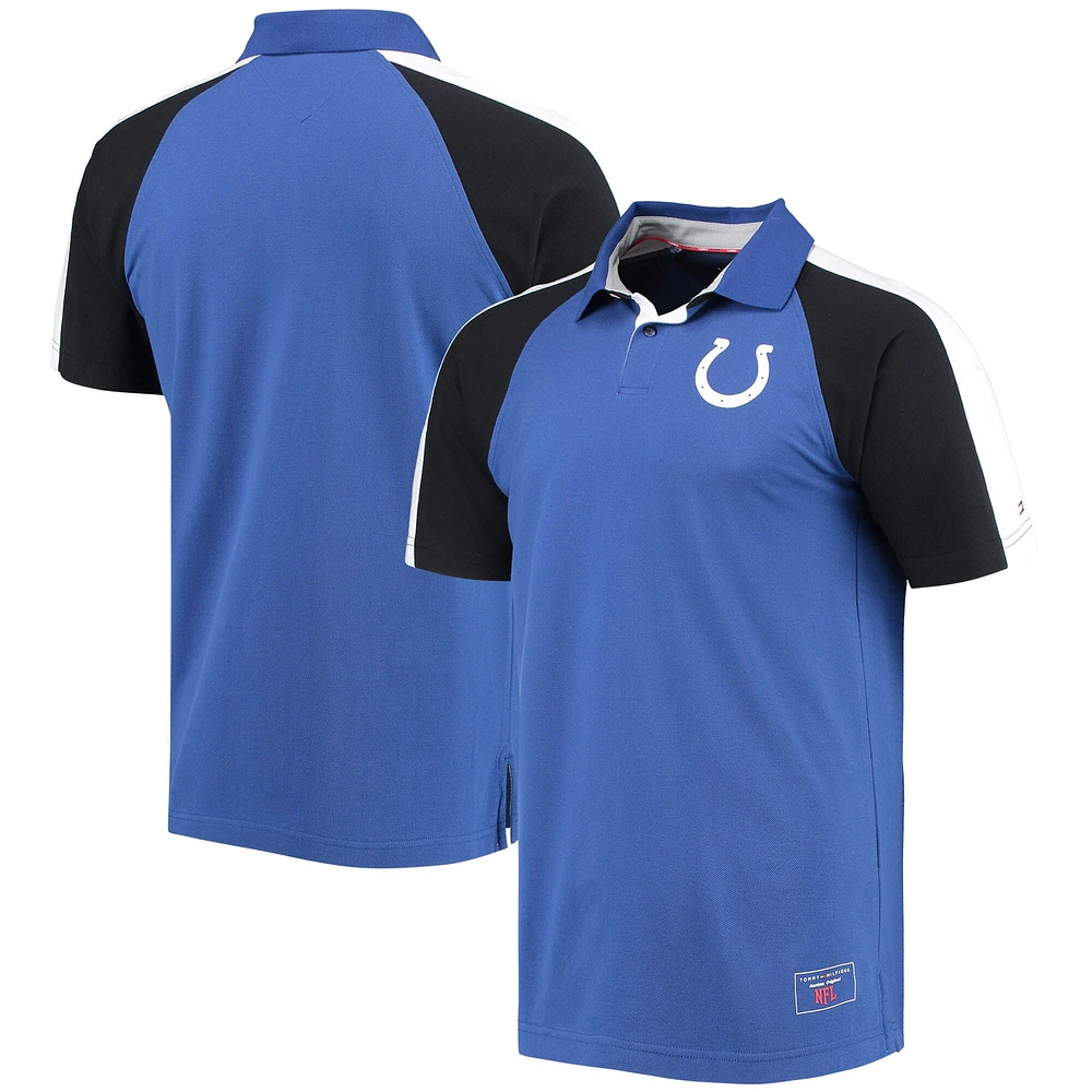 Polo à manches raglan Holden Indianapolis Colts de Tommy Hilfiger pour homme, bleu roi/blanc